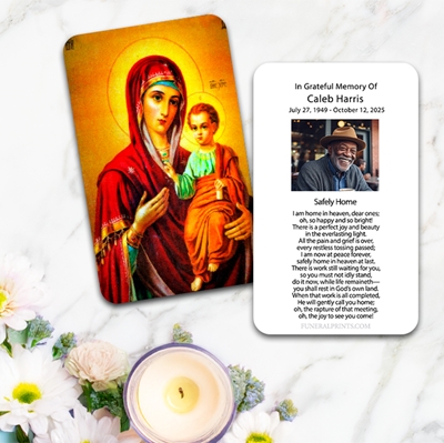 Show details for Virgin Mary with Jesus Large Memorial Card (3" x 4.75")