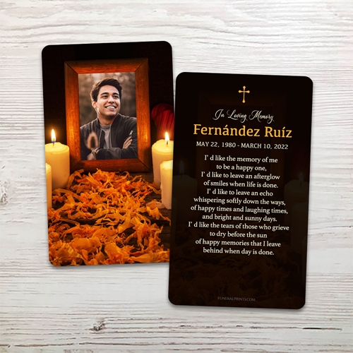 Show details for Marigold Photo Altar English Memorial Card