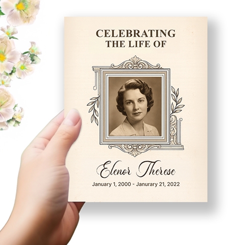 Show details for Vintage Elegance Funeral Program