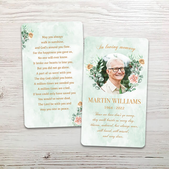 Show details for Multi Floral Memorial Card