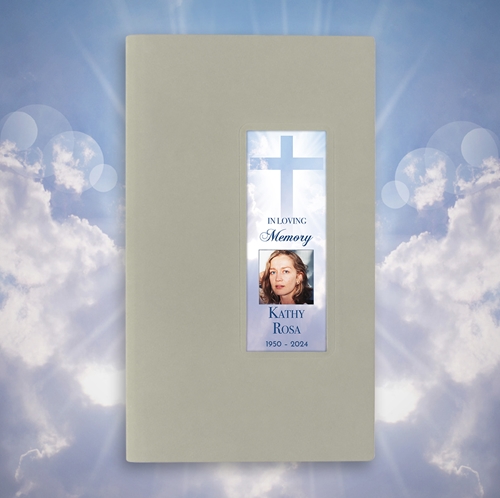 Picture of Cross in Clouds Guest Book - Gray