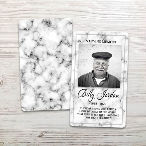 Picture of White Marble Memorial Card