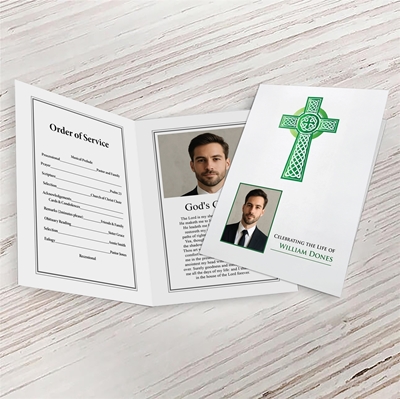 Show details for Green Celtic Cross Premium Program (8.5x11)