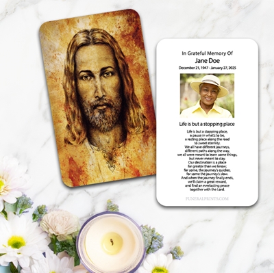 Show details for Jesus Large Memorial Card (3" x 4.75")