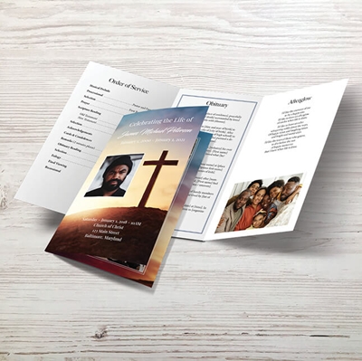 Show details for Rising Cross Trifold Program 