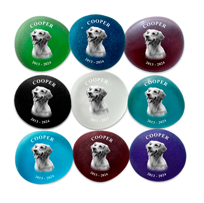 Show details for Multicolor Frosted Photo Assortment Pet Memorial Stones