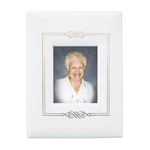 Show details for Funeral Program Frame White 6-Ring Register Book