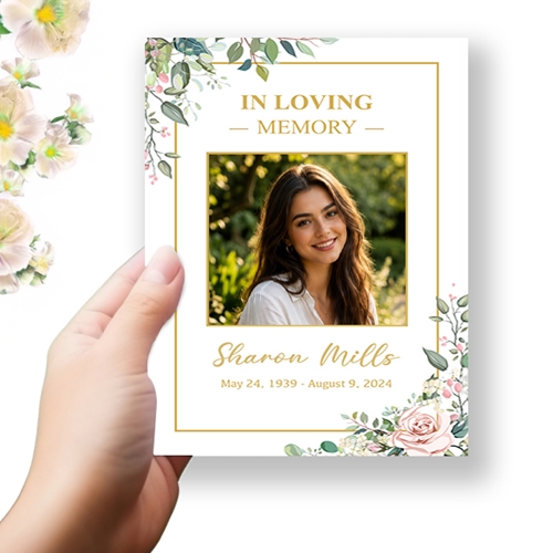Show details for Floral Funeral Program
