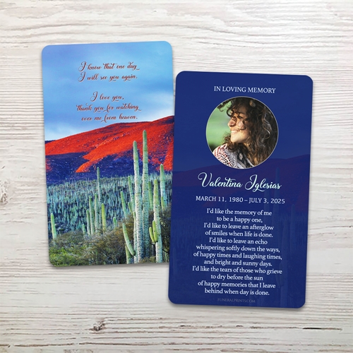 Show details for Cactus English Memorial Card