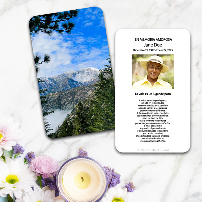 Show details for Mountains Spanish Prayer Card