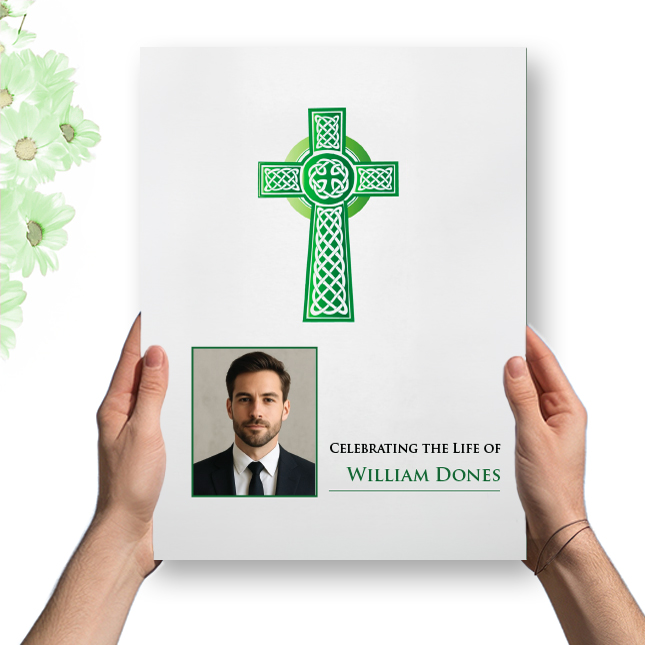 Show details for Green Celtic Cross Premium Program (8.5x11)