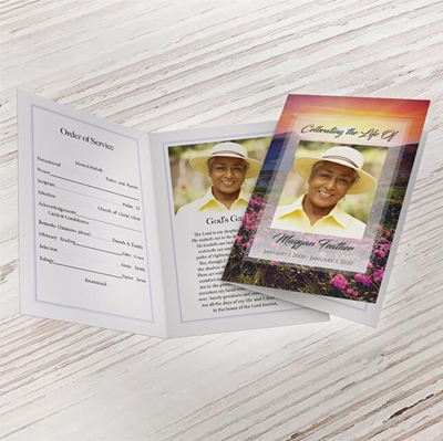 Show details for Purple Fields Funeral Program 