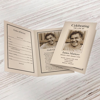 Show details for Modern Cream Funeral Program 