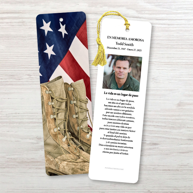 Show details for Flag & Boots Spanish Bookmark