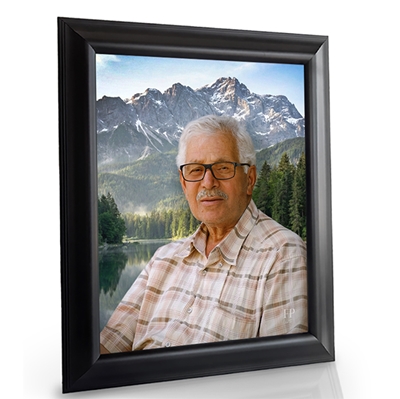 Show details for Framed Memorial Portrait - Serene Mountain Lifescapes Background