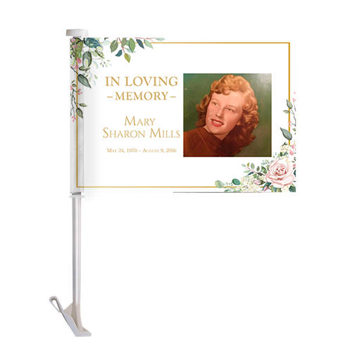 Show details for Floral Car Flag