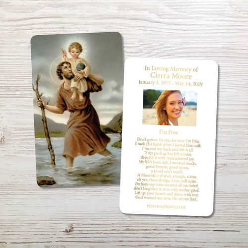 Picture of St. Christopher Gold Foil Memorial Card