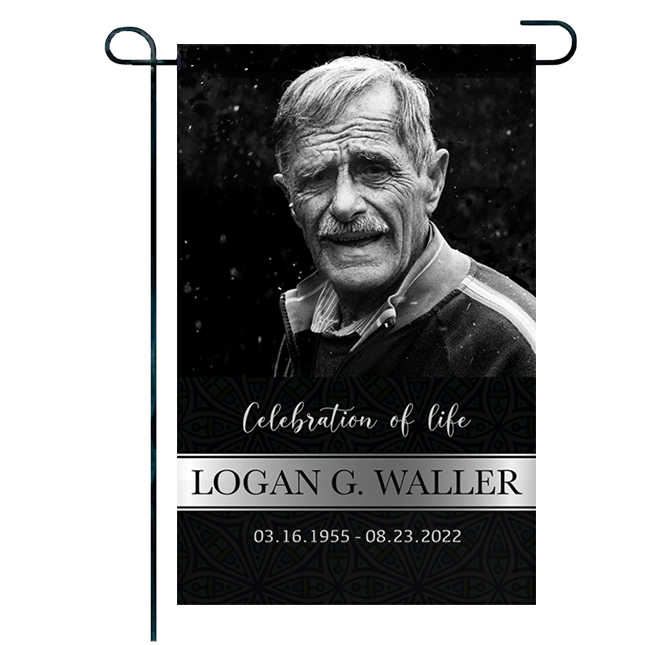 Show details for Black Silver Classic Garden Flag