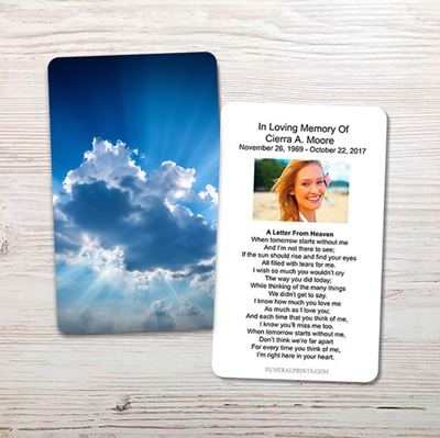 Show details for Blue Clouds Memorial Card