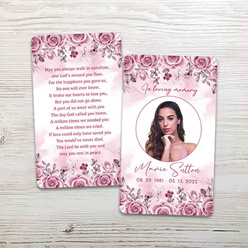 Show details for Pink Floral Border Memorial Package