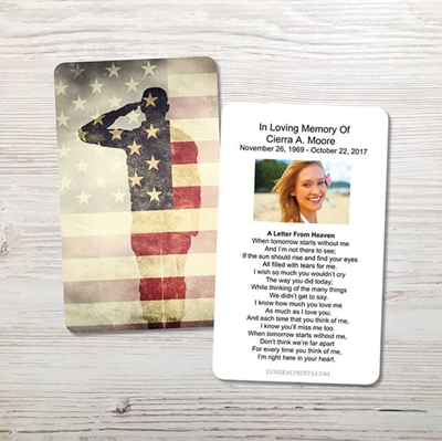 Picture of Soldier Saluting Memorial Card