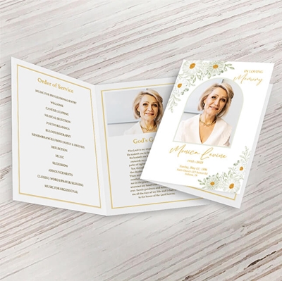 Show details for White Floral Border Premium Program (8.5x11)