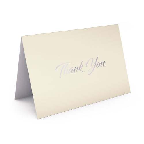 Picture of Cream Card with Silver Foil Thank You Card