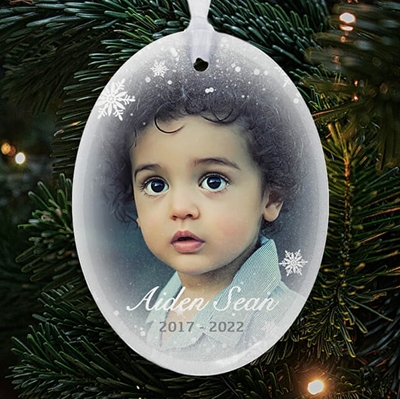 Show details for Snowflakes Oval Ornament