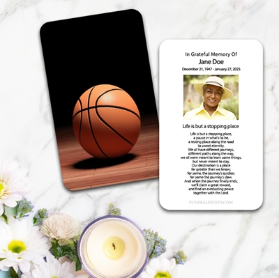 Show details for Basketball Large Memorial Card (3" x 4.75")