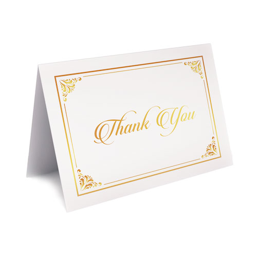 Picture of Classic White with Gold Foil Thank You Card