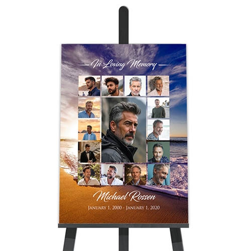 Show details for Oceanfront Collage Funeral Poster