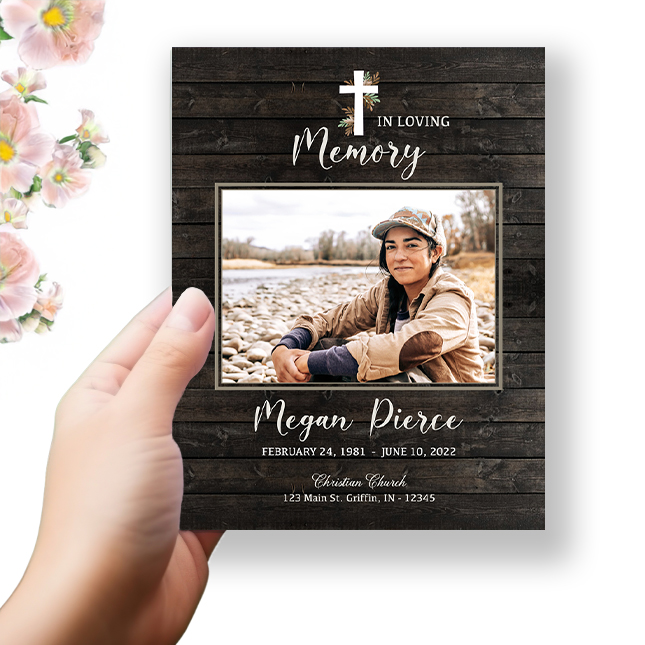 Show details for Rustic Religious Funeral Program 