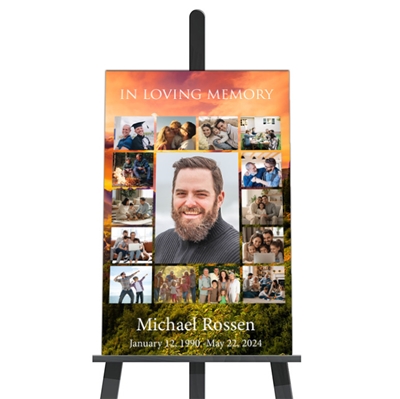 Show details for Hillside Sunset Collage Funeral Poster