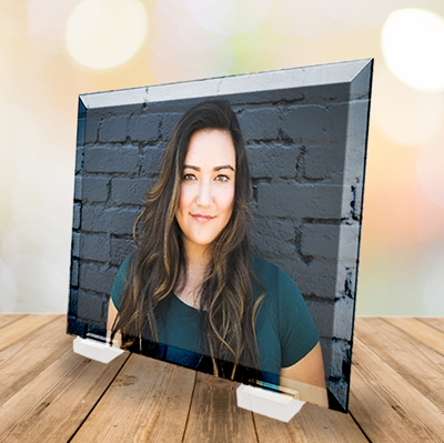 Show details for Fuzed Flat Glass Print with Stand 8"x10"