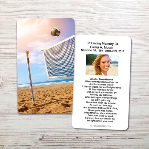 Show details for Volleyball Memorial Card