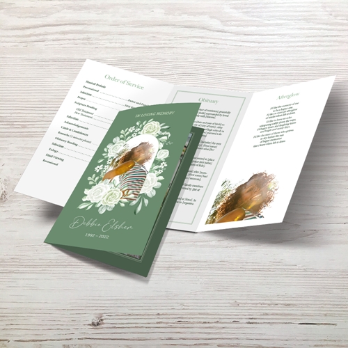 Picture of Sage Floral Trifold Program 