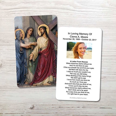 Picture of Jesus Carrying Cross Memorial Card