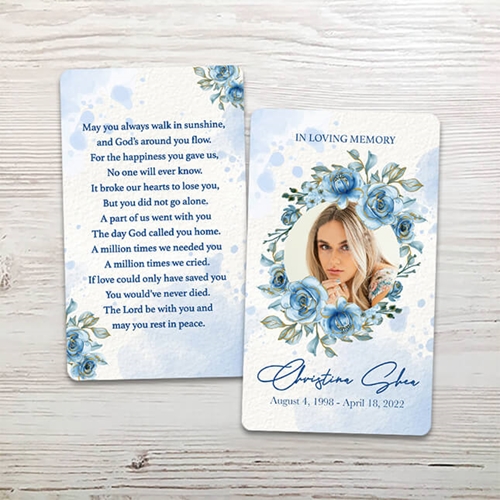 Show details for Blue Round Floral Memorial Package