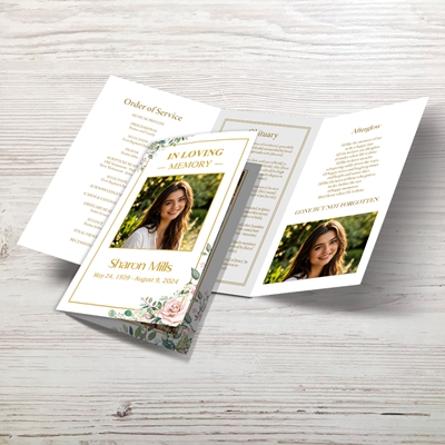 Show details for Floral Trifold Program