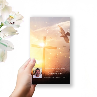 Show details for Cross & Dove Trifold Program 