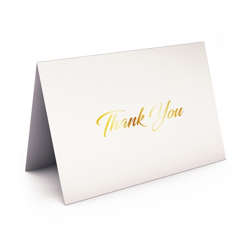 Picture of White with Gold Foil Thank You Card