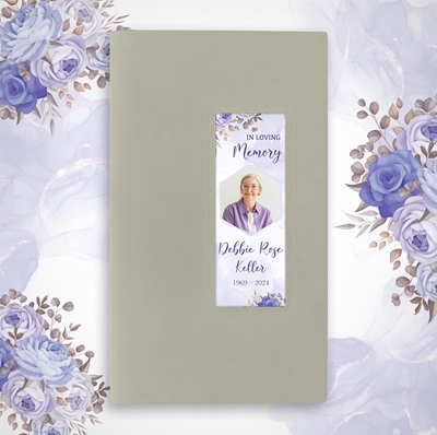 Show details for Purple Gold Floral Guest Book - Gray