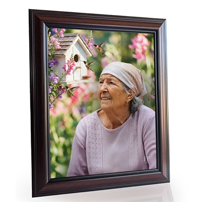 Show details for Framed Memorial Portrait - Hummingbirds Dance Background