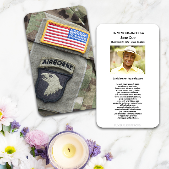 Show details for Airborne Spanish Prayer Card