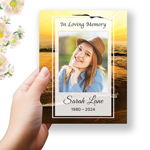 Show details for Sunset Seagull Funeral Program