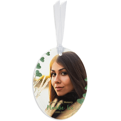 Show details for Heart Leaf Oval Ornament