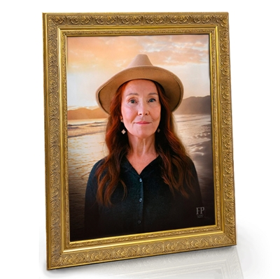 Show details for Framed Memorial Portrait - Golden Hour Lifescapes Background
