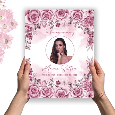 Show details for Pink Floral Border Premium Program (8.5x11)