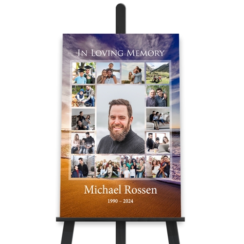 Show details for Oceanfront Collage Funeral Poster