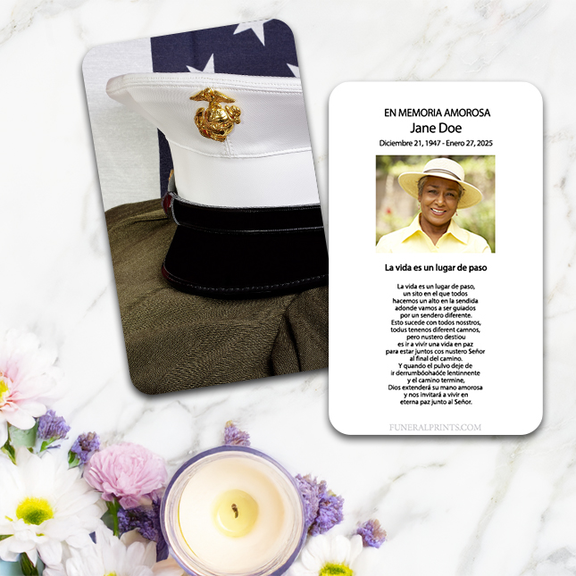 Show details for Marine Cap Spanish Prayer Card